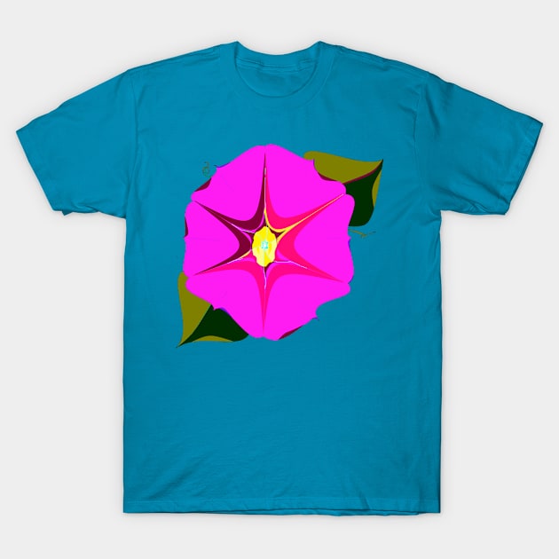 A Large Pink Morning Glory T-Shirt by YudyisJudy